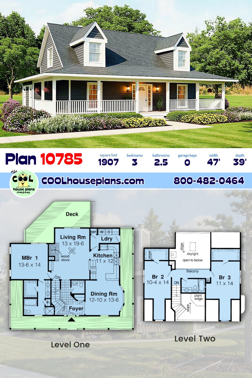 Country, Farmhouse, Southern, Traditional House Plan 10785 with 3 Beds, 3 Baths