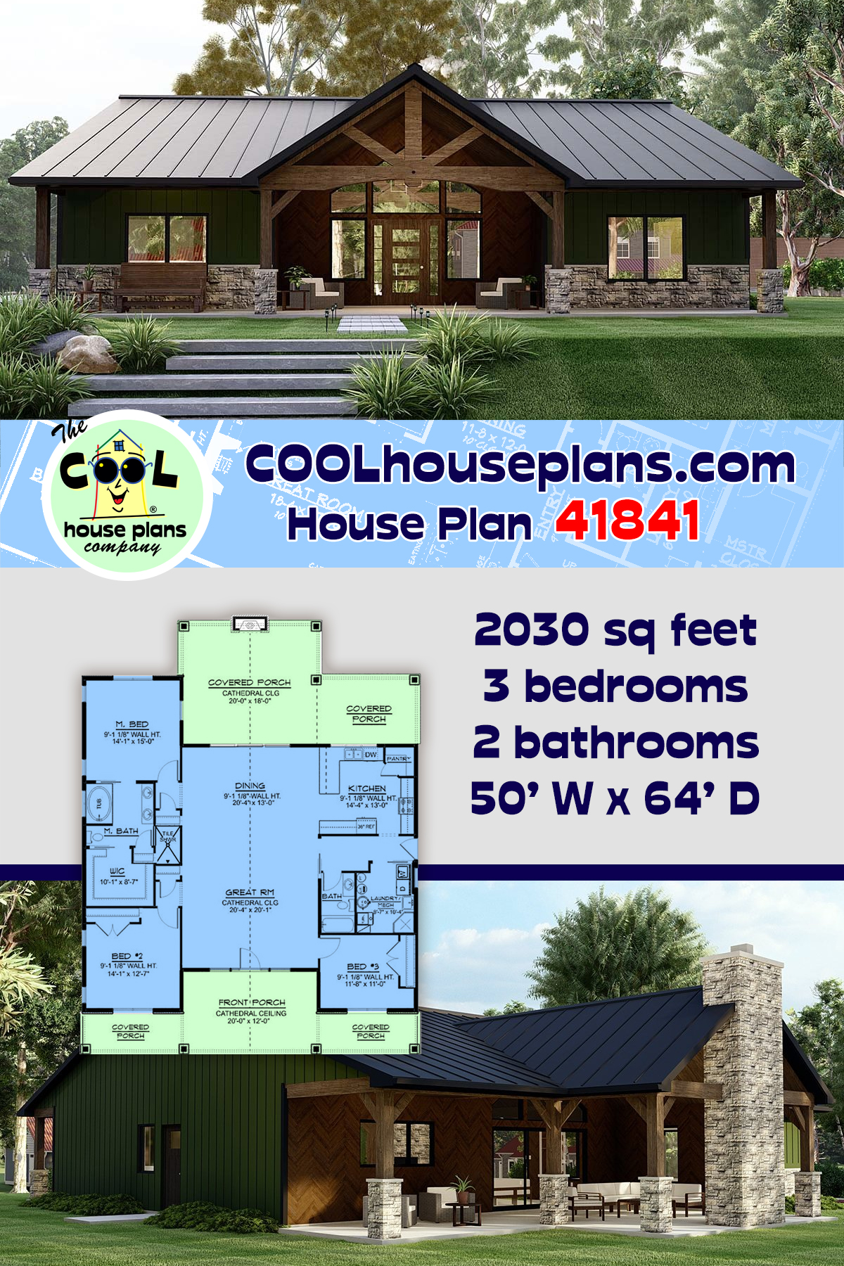 House Plan 41841 Craftsman Style With 2030 Sq Ft 3 Bed 2 Bath house-plan-41841-craftsman-style-with-2030-sq-ft-3-bed-2-bath